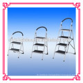 3 step ladder with handle, metal ladder, stainless steel colored step ladder